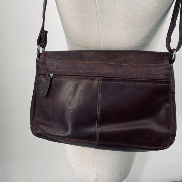 Vintage Adrian Klis Handcrafted Buffalo Leather Messenger Shoulder Bag Brown - Picture 12 of 16